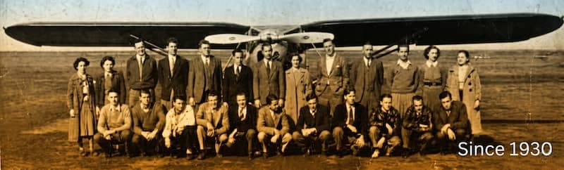 Historical photo of Stanford Flying Club members in 1930
